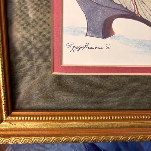 Peggy Abrams “Afternoon Tea” Victorian Watercolor Print/ Signed/ Made in USA - Picture 3 of 4